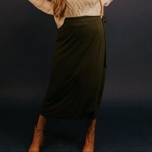 Hunter-green Wrap Skirt from Roolee • Size Small